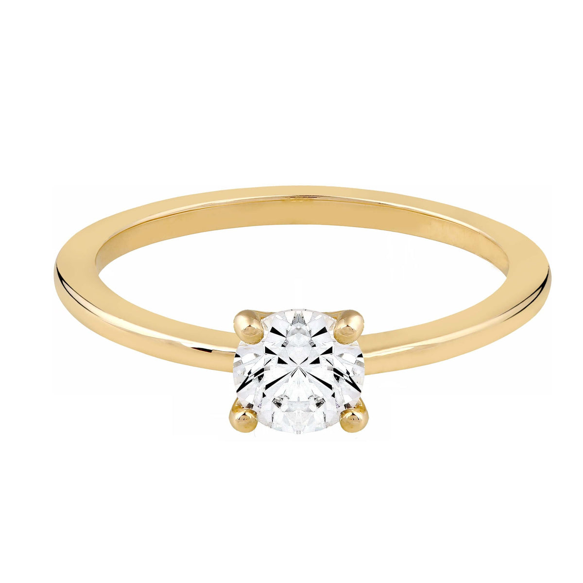 Solitär Naturdiamant Ring 14k Gold