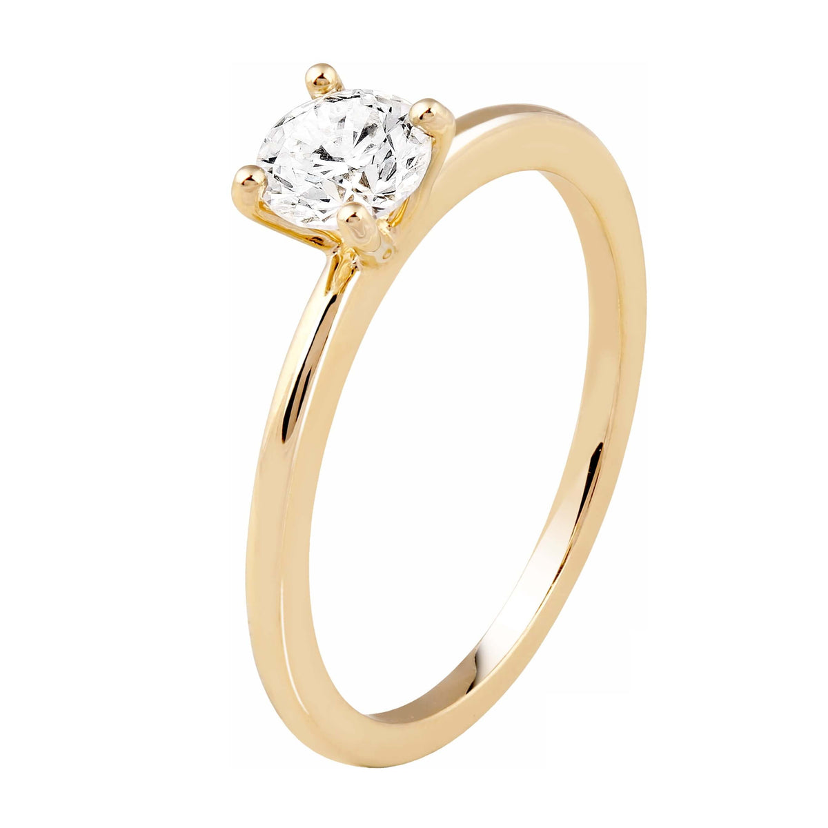 Solitär Naturdiamant Ring 14k Gold