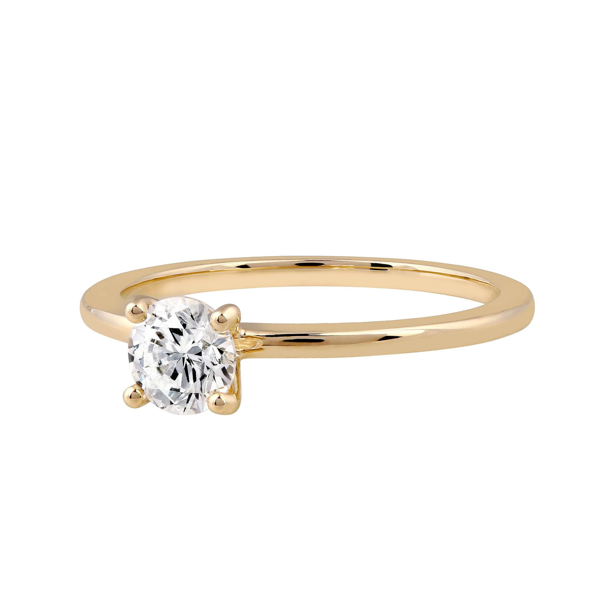 Solitär Naturdiamant Ring 14k Gold