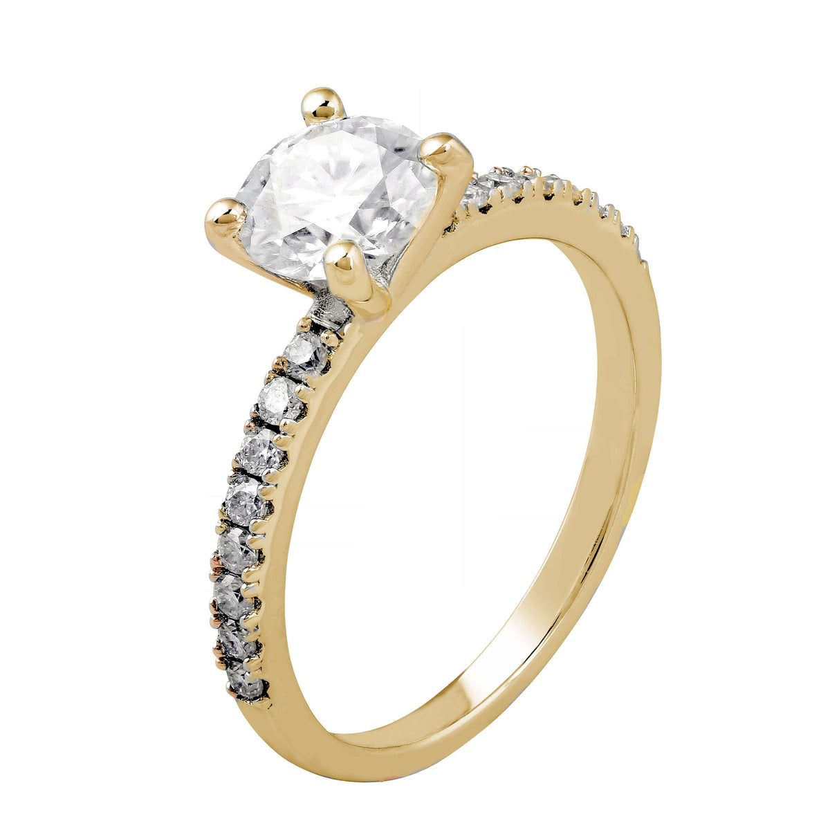 Solitär 2 Labordiamant Ring 14k Gold