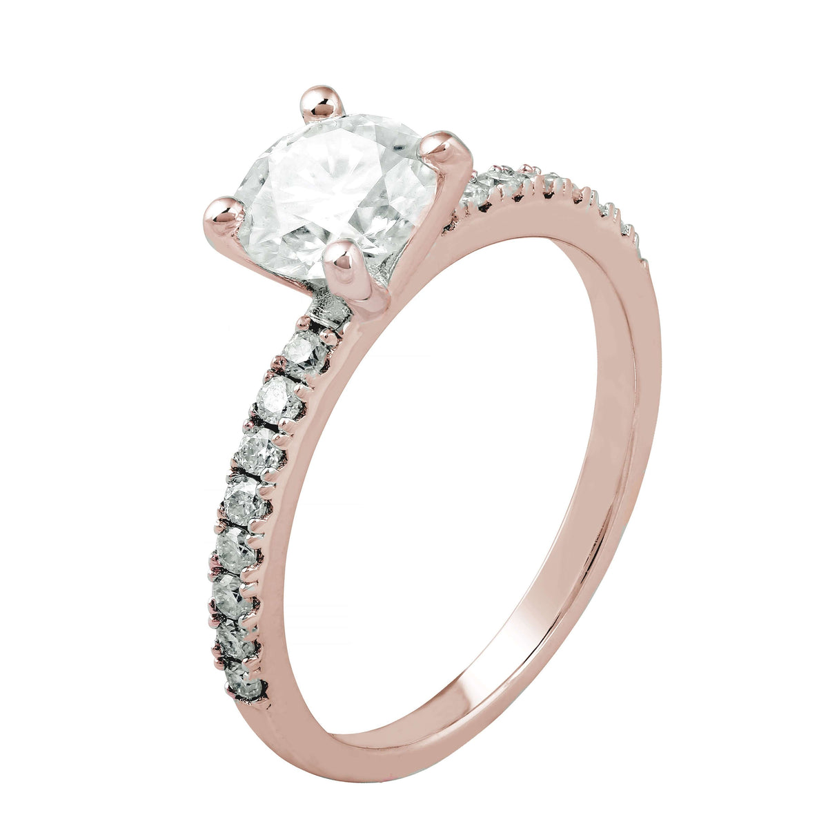 Solitär 2 Labordiamant Ring 14k Gold