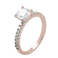 Solitär 2 Labordiamant Ring 14k Gold