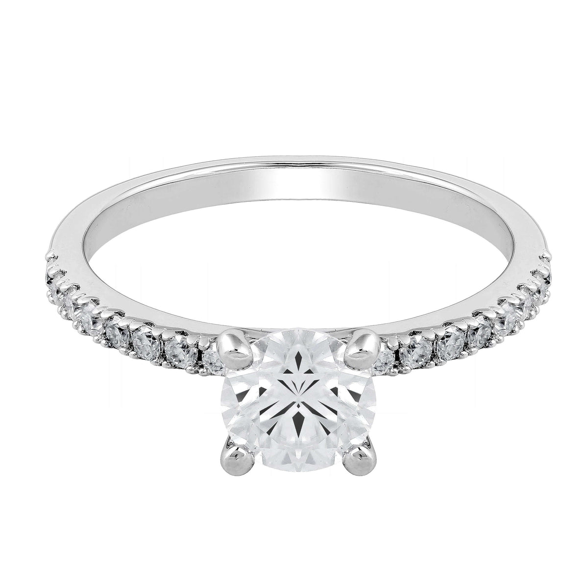 Solitär 2 Labordiamant Ring 14k Gold