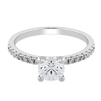 Solitär 2 Labordiamant Ring 14k Gold