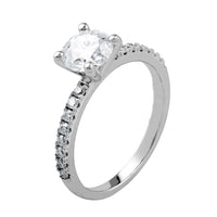 Solitär 2 Labordiamant Ring 14k Gold