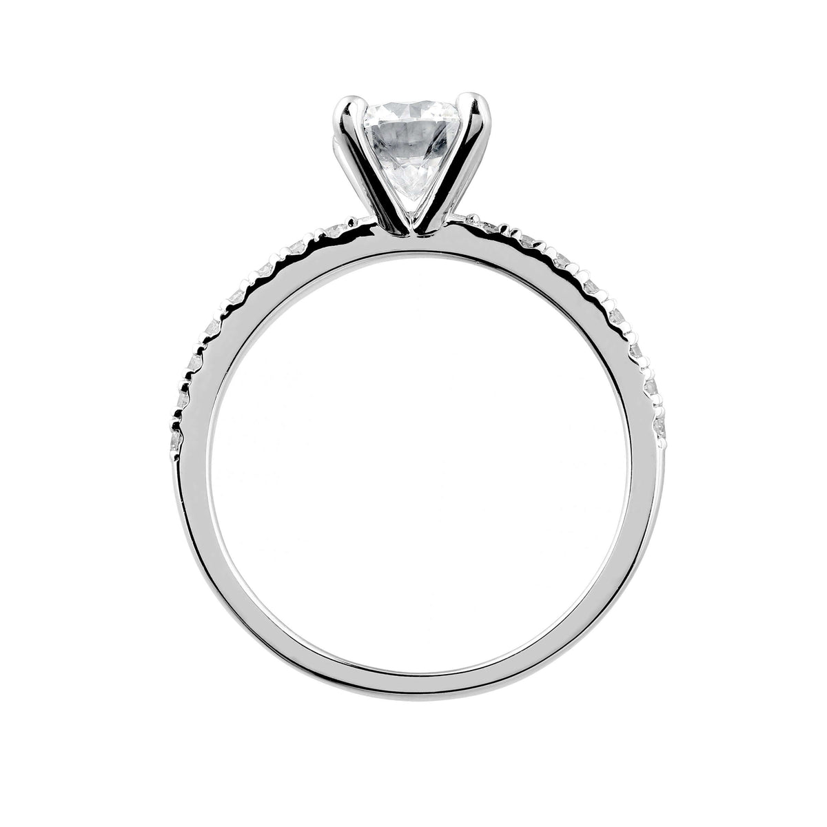 Solitär 2 Labordiamant Ring 14k Gold