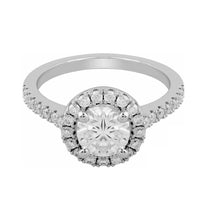 Solitär Halo Labordiamant Ring 14k Gold