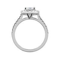 Solitär Halo Labordiamant Ring 14k Gold