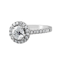 Solitär Halo Labordiamant Ring 14k Gold