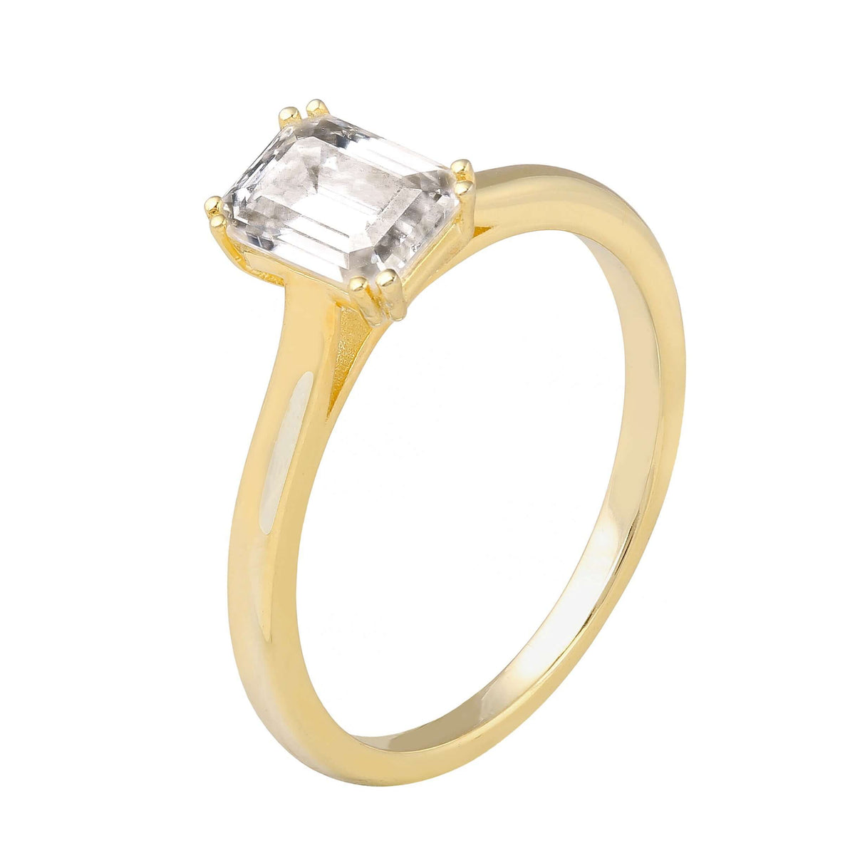 Naturdiamant Ring 14k Gold Smaragd Schliff