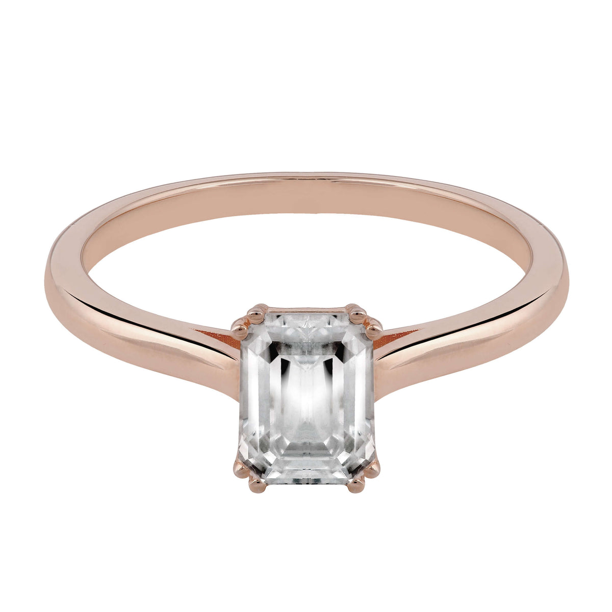 Naturdiamant Ring 14k Gold Smaragd Schliff