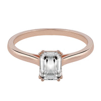 Naturdiamant Ring 14k Gold Smaragd Schliff