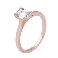 Naturdiamant Ring 14k Gold Smaragd Schliff