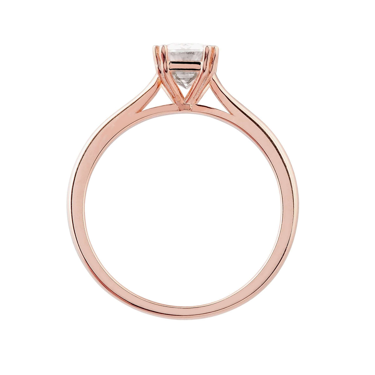 Naturdiamant Ring 14k Gold Smaragd Schliff