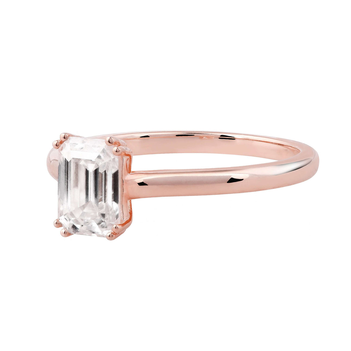 Naturdiamant Ring 14k Gold Smaragd Schliff