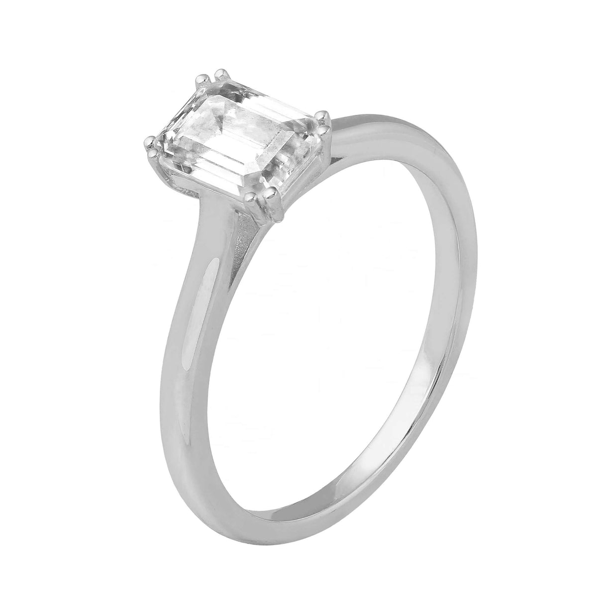 Naturdiamant Ring 14k Gold Smaragd Schliff