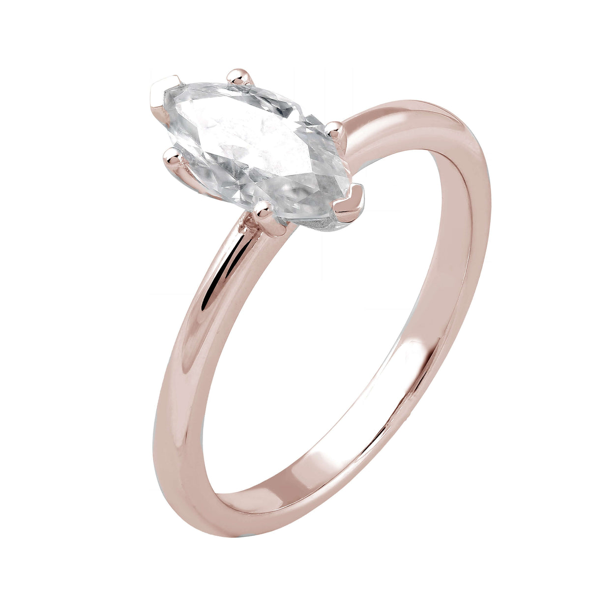 Labordiamant Ring 14k Gold Marquise Schliff