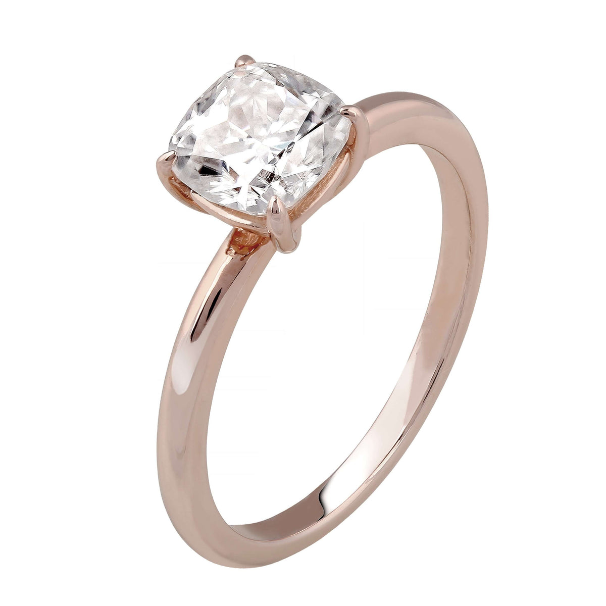 Naturdiamant Ring 14k Gold Kissen Schliff