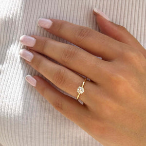 Solitär Naturdiamant Ring 14k Gold