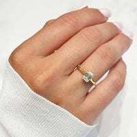 Naturdiamant Ring 14k Gold Smaragd Schliff