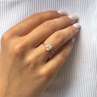 Naturdiamant Ring 14k Gold Kissen Schliff