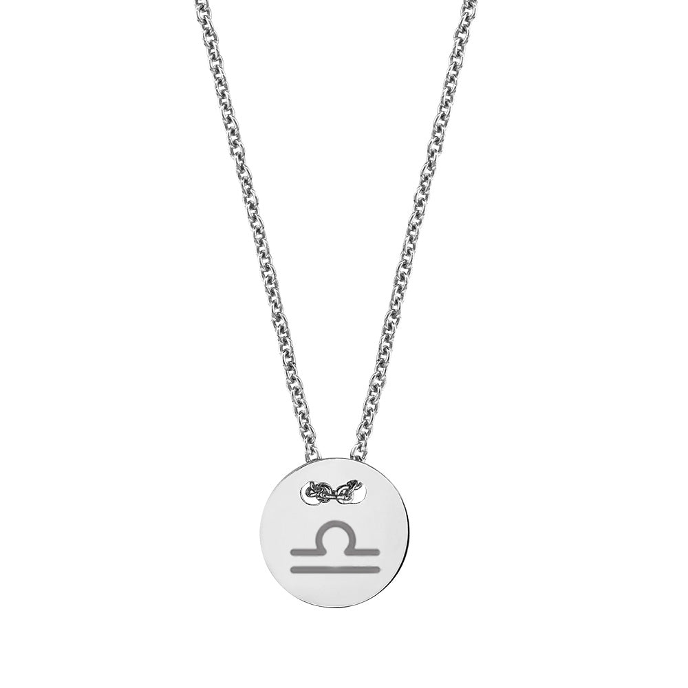 Necklace Sterling Silver, Engraving plate round