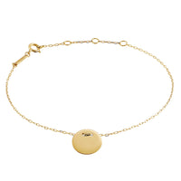 Bracelet 18k Gold, Engraving plate round