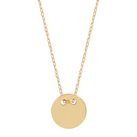 Necklace 18k Gold, Engraving plate round