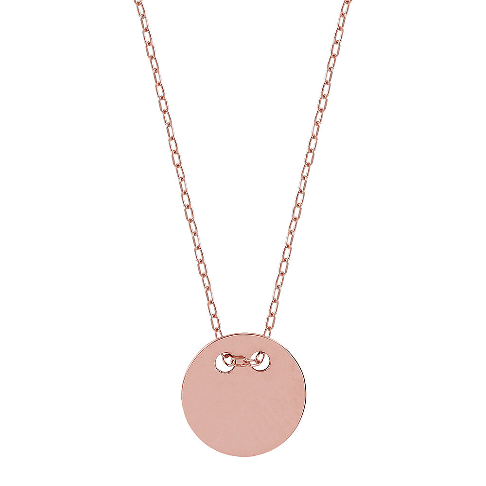 Necklace 18k Gold, Engraving plate round