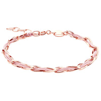 Armband Unico 925 Sterling Silber rosé vergoldet, Textil dunkelrosa