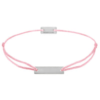 Armband 925 Silber rechteckige Gravurplatte personalisierbar dunkelrosa Momentoss Wien