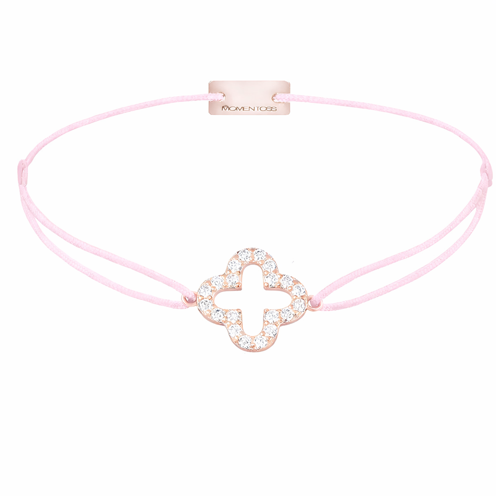 Kleeblatt Armband Roségold Nahaufnahme Glück Momentoss Wien