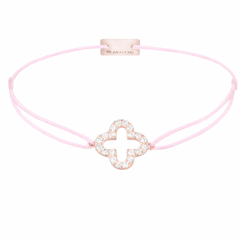Kleeblatt Armband Roségold Nahaufnahme Glück Momentoss Wien