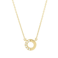 Diamond Necklace 14k Gold Circle