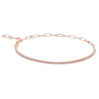 Armband Unico mit Zirkoniareihe und Gliederkette, 925 Sterling Silber rosé vergoldet