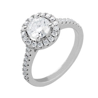 Solitär Halo Lab Diamond Ring 14k Gold