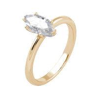 Lab Diamond Ring 14k Gold Marquise Schliff