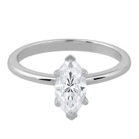 Lab Diamond Ring 14k Gold Marquise Schliff