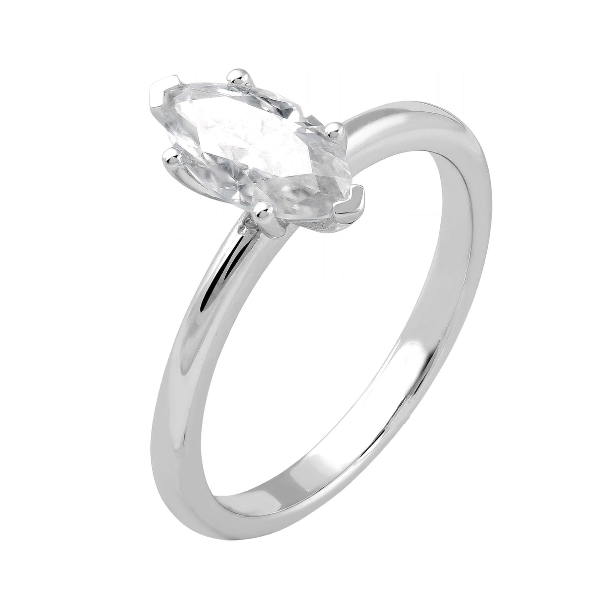 Lab Diamond Ring 14k Gold Marquise Schliff