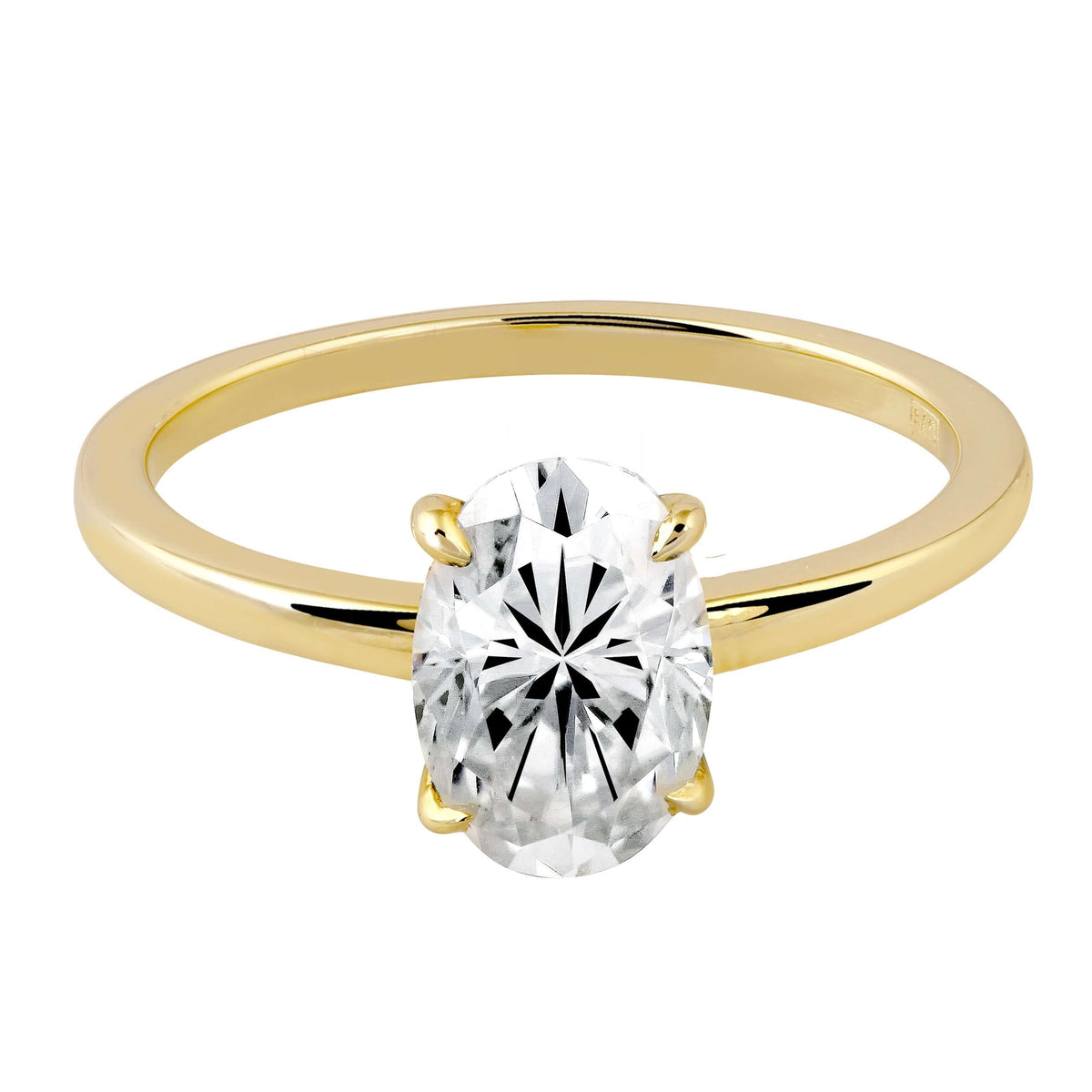 Lab Diamond Ring 14k Gold Oval Schliff