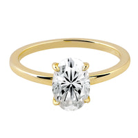 Lab Diamond Ring 14k Gold Oval Schliff