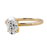 Lab Diamond Ring 14k Gold Oval Schliff