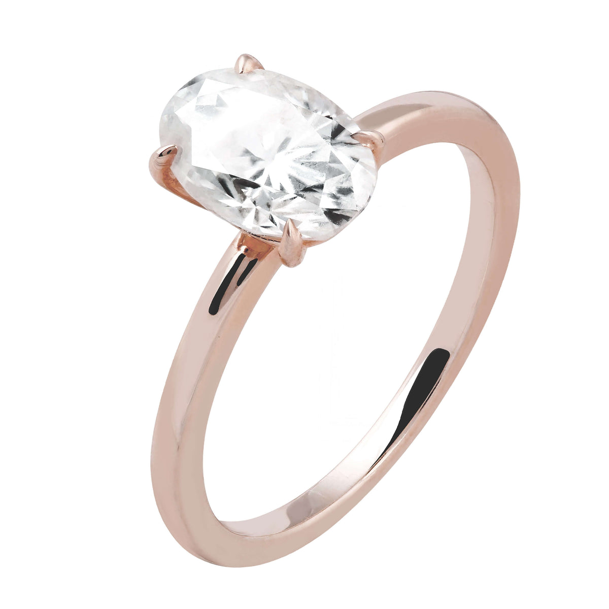 Lab Diamond Ring 14k Gold Oval Schliff