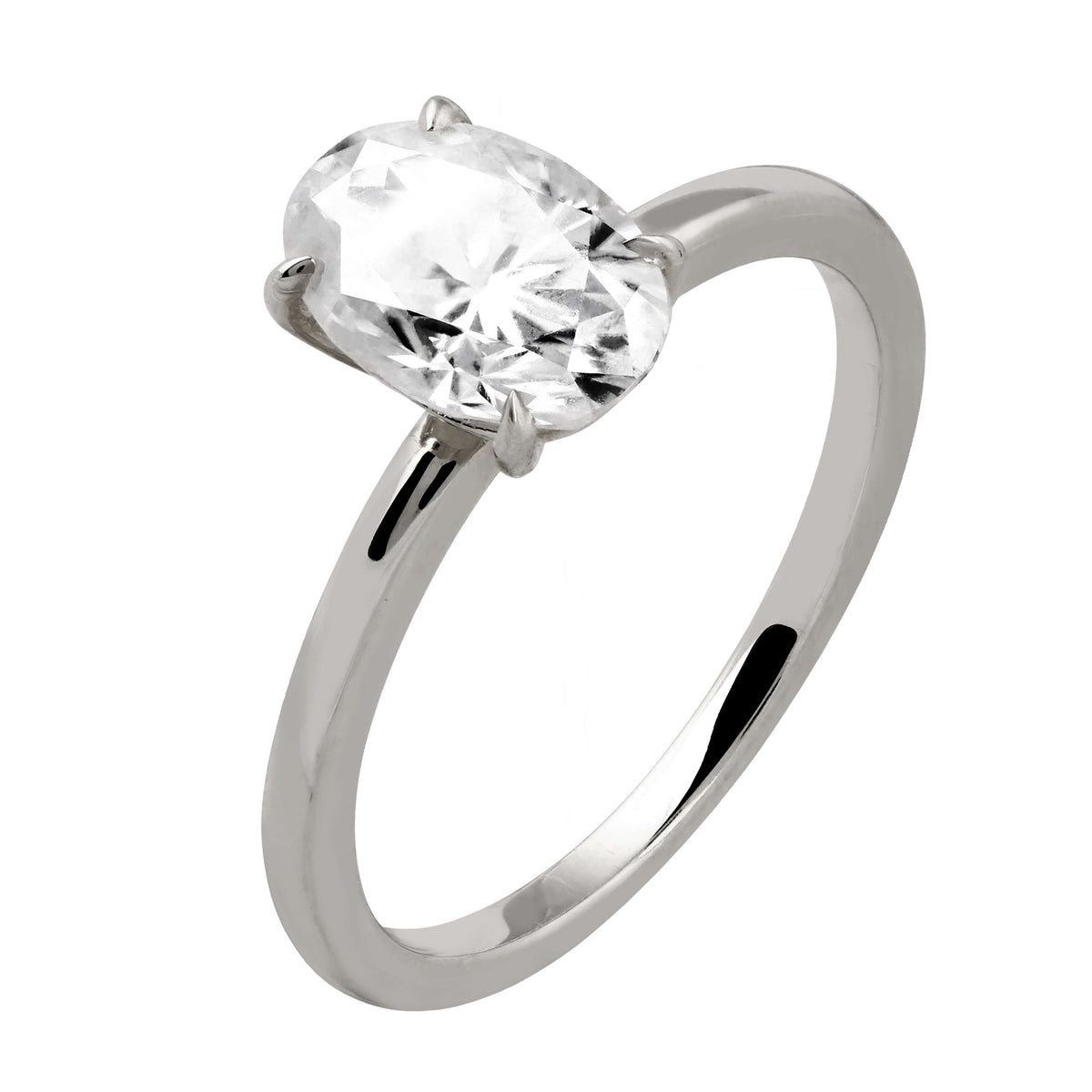 Lab Diamond Ring 14k Gold Oval Schliff