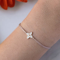 Blume Freundschaftsarmband 925 Silber Roségold braun-beige Schönheit Momentoss Wien