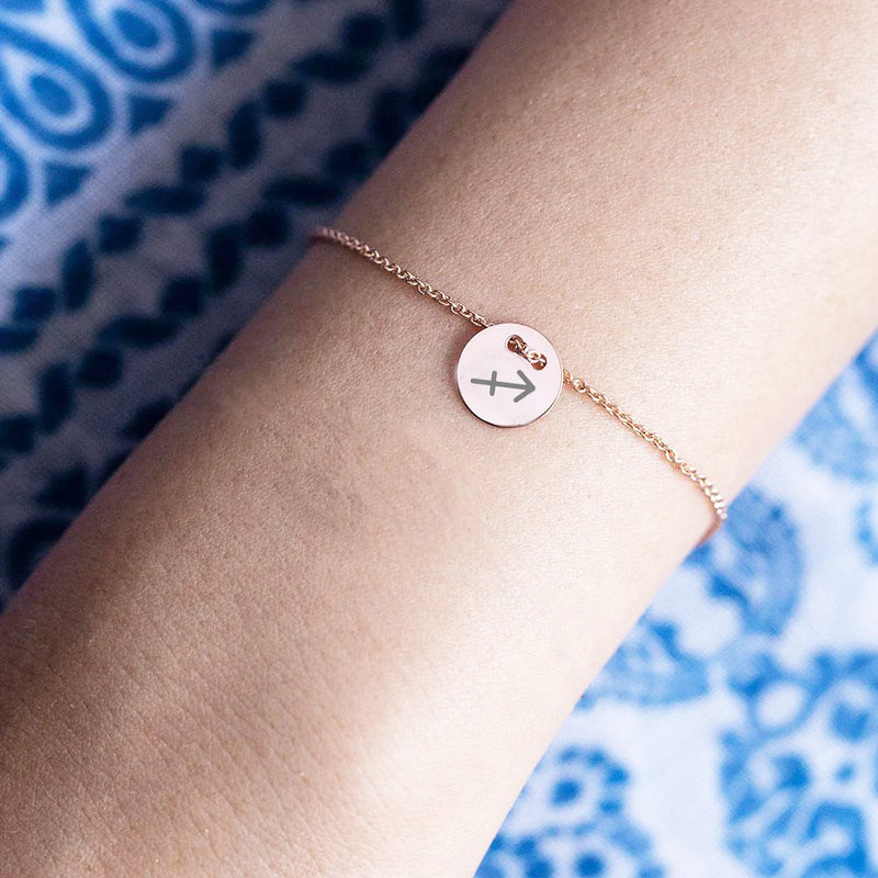Bracelet Sterling Silver, Engraving plate round