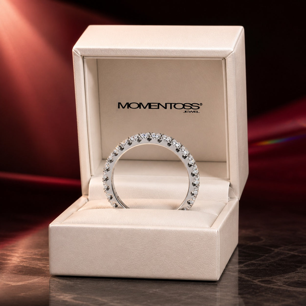Memoire-Ring mit Labordiamanten im hochwertigen Etui von Momentoss