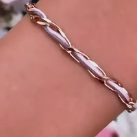 Armband Set Lila-Rosa Unico und Kreis Zirkonia 925 Silber rosé am Handgelenk – Video