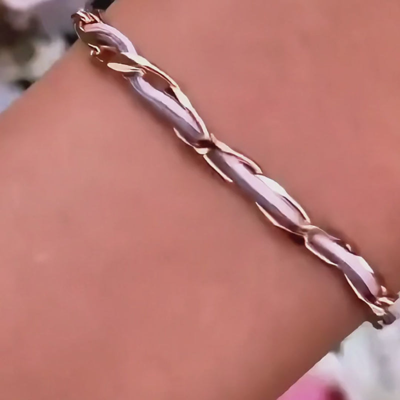 Armband Set Lila-Rosa Unico und Kreis Zirkonia 925 Silber rosé am Handgelenk – Video