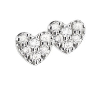 Diamond Earstuds 18k Gold Heart pavé